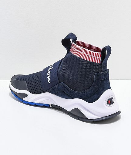 champion men's rally pro navy & white shoes